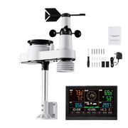 Charger l'image dans la visionneuse de galerie, Amocart 5-in-1 Wireless Weather Station 7.5-Inch VA Display Solar Powered Outdoor Sensor, Rain Gauge&Weather Forecast, No WiFi