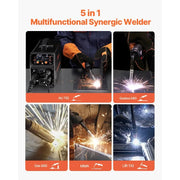 Load image into Gallery viewer, Amocart 5-in-1 MIG Welder 200Amp Pluse Mig Welding Machine Gas MIG/Flux Core MIG/Stick/Lift TIG/AU TIG with LCD Screen Display