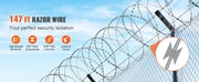 Bild in Galerie-Viewer laden, SucceBuy Razor Wires Razor Barbed Wire Razor Wire Fencing Fence Double Spiral Barbed Wire Galvanized Wire Rolls Razor for Garden