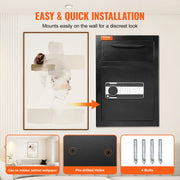 Load image into Gallery viewer, SucceBuy 1.7/2.5Cub Depository Safe Deposit Safe Electronic Code Lock&2 Keys Business Drop Slot Safe for Cash Mail in Home Hotle - AMOCART