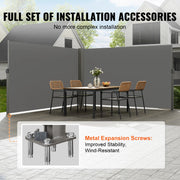 Bild in Galerie-Viewer laden, SucceBuy Retractable Side Awning Aluminum Outdoor Privacy Screen Water-proof Retractable Patio Screen for Patio Backyard Balcony