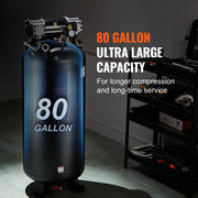 Load image into Gallery viewer, SucceBuy 80 Gallon Air Compressor 6.5HP 145PSI Oil Free Air Compressor Ultra Quiet Compressor for Industrial Sites Auto Repair