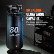Charger l'image dans la visionneuse de galerie, Amocart 80 Gallon Air Compressor 6.5HP 145PSI Oil Free Air Compressor Ultra Quiet Compressor for Industrial Sites Auto Repair