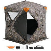 Charger l'image dans la visionneuse de galerie, Amocart Hunting Blind, 270° See Through Ground Blind, 2-3 Person Pop Up Deer Blind for Hunting with Carrying Bag, Portable Tent