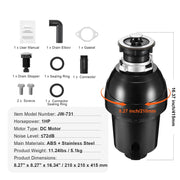 Load image into Gallery viewer, SucceBuy Garbage Disposal 1,1/2,3/4HP Continuous Feed Food Waste Disposer EZ Connect Food Waste Grinding System for Kitchen Sink