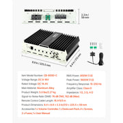 Charger l'image dans la visionneuse de galerie, Amocart Monoblock Car Amplifier Class D Car Audio Amplifier with Remote Subwoofer Level Control Low Pass Filter and Bass Boost