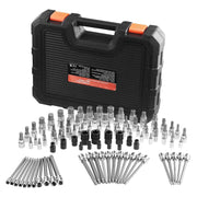 Charger l'image dans la visionneuse de galerie, SucceBuy Jeu de douilles pour embouts 107 pièces, métriques et SAE, six pans/Torx/Torx externe/inviolables/extra longues, en acier allié S2 et en acier Cr-V
