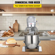 Load image into Gallery viewer, SucceBuy Commercial Food Mixer 10Qt 450W 3 Speeds Adjustable 110/178/390 RPM Heavy Duty Stainless Steel Whisk Beater Premium