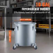 Load image into Gallery viewer, SucceBuy 8/10/16 Gallon Fryer Grease Bucket Oil Disposal Caddy with Caster Base Rust-Proof Coating Oil Transport Container w/Lid