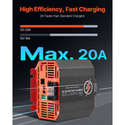 Load image into Gallery viewer, Amocart 12V 20/30/40/60A DC to DC Battery Charger 250/375/500/750W for Lead-Acid Lithium AGM GEL Multi-Stage Charging for RVs