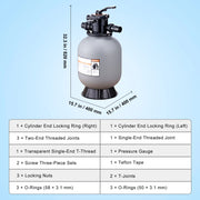 Bild in Galerie-Viewer laden, Above & Inground Pool Sand Filter, SucceBuy 16 to 24 Inch High GPM Cleaning System