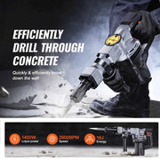 Load image into Gallery viewer, SucceBuy Electric Heavy Demolition Jack Hammer 1400W 2pcs Chisels Bits Chipping with Case 2900 BPM Concrete Breaker Gloves Black