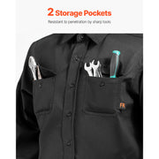Load image into Gallery viewer, SucceBuy Flame Resistant Welding Jacket 7oz. FR Shirts for Men Machine Washable Cotton Heat-Resistant Welding Shirt - XL Size - AMOCART