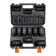 Charger l'image dans la visionneuse de galerie, Amocart 1/2" Drive Impact Socket Set 9 Piece Deep Socket Set Metric 29-38mm 6 Point Cr-Mo Alloy Steel for Auto Repair