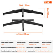 Load image into Gallery viewer, SucceBuy Office Chair Base Replacement 28" 2500 lbs Static Universal Computer Desk Chair Stool Desk Base Replacement Black - AMOCART
