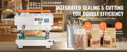 Bild in Galerie-Viewer laden, Amocart Continuous Bag Band Sealing Machine Vertical Sealer with Digital Temperature Control for 0.02-0.8 mm Plastic Bags Films