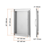 Load image into Gallery viewer, SucceBuy BBQ Access Door Stainless Steel Flush Mount Door Wall Vertical Door w/ Recessed Handle Grilling Station Outside Cabinet