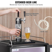 Load image into Gallery viewer, SucceBuy 152L Stainless Steel Beer Kegerator Draft Beer Dispenser Adjustable Faucet Regulator Keg Refrigerator Dual Tap for Home