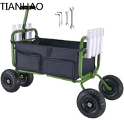 Load image into Gallery viewer, Amocart 300lbs Beach Fishing Cart Fish Marine Foldable Cart with 4 11" Wheels 8 Rod Holders Pier Wagon Trolley for Sand Picnic