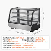 Charger l'image dans la visionneuse de galerie, Amocart 3.5/4.2/5/9.8 cft Refrigerated Display Case Large Commercial Pastry Display Refrigerator with LED Lighting for Bakery