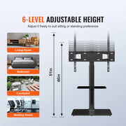 Load image into Gallery viewer, SucceBuy TV Stand Mount Swivel Tall TV Stand for 32-65/70 inch TV Height Adjustable Portable Floor TV Stand Max VESA 600 x 800mm