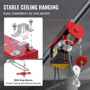 Charger l'image dans la visionneuse de galerie, Amocart 440lbs Wireless Electric Lifting Hoist with 40ft Single/20ft Double Slings Lifting Height Lift Hoist for Garage