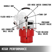 Charger l'image dans la visionneuse de galerie, SucceBuy Kit de purgeur de frein à pression d'air pneumatique, outil de changement d'huile de liquide de frein de voiture avec réservoir de 5L pour la purge du système de freinage et d'embrayage