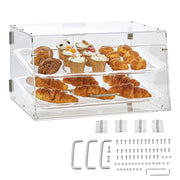 Load image into Gallery viewer, Amocart 2 Tray Clear Pastry Display Case Acrylic Commercial Countertop Bakery Display Case with Front and Rear Door for Bread