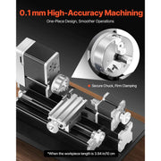 Load image into Gallery viewer, Amocart 2.76x5.12 in Mini Metal Lathe Machine 36W 20,000 RPM Speed + 3-jaw Chuck Aluminum Alloy for Processing Precision Parts