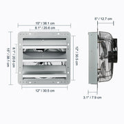 Charger l'image dans la visionneuse de galerie, SucceBuy Extracteur d'air avec persiennes Moteur AC/EC Réglable 10 vitesses Montage mural Ventilation et refroidissement de grenier pour Serres Garages