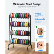 Load image into Gallery viewer, SucceBuy 4 Tier 3D Printer Filament Rolling Filament Spool Storage Rack with Wheels for Office Workshop 3D Printing Station - AMOCART