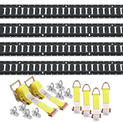 Load image into Gallery viewer, SucceBuy 4Pack 5ft E Track Tie-Down Rail Kit with D-Ring & Ratchet Straps Securing Accessories for Cargo Motorcycles Bikes - AMOCART