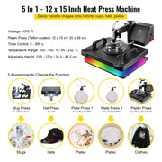 Bild in Galerie-Viewer laden, Amocart 5 6 8 in 1 Heat Press Machine T shirt Heat Transfer Printer Muntifunctional Sublimation For Mug/Latte Mug/Plate/Bottle