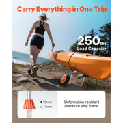 Load image into Gallery viewer, SucceBuy 250LBS Kayak Cart Canoe Cart Dolly with 7.5in Solid Rubber Tires & Kickstand Paddle Board Trolley for Paddleboards