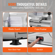 Load image into Gallery viewer, SucceBuy Meat Slicer Electric Deli Food Slicer SUS 420 Stainless Steel Blade and Blade Guard Adjustable Thickness for Home Use - AMOCART