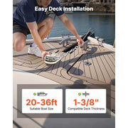 Load image into Gallery viewer, Amocart 1100W Vertical Fishing Windlass Fit for 1/4-Inch Chain or 9/16 & 5/8 Inch Nylon Rope Max Pull 700 lbs for Boats 20-36ft