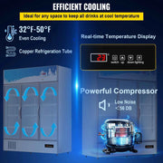 Load image into Gallery viewer, SucceBuy Triple Swing Door Commercial Refrigerator Display Fridge Upright Beverage Cooler Glass Door with LED Light