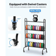 Load image into Gallery viewer, Amocart 4 Tier 3D Printer Filament Rolling Filament Spool Storage Rack with Wheels for Office Workshop 3D Printing Station