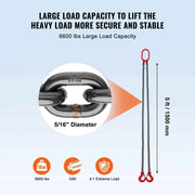 Load image into Gallery viewer, SucceBuy 3T 5ft Lifting Sling Chain 5/16 inch G80 Lifting Chains with 2 Leg Grab Hooks for Engine Hoist Engine Lift Chain