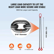 Bild in Galerie-Viewer laden, SucceBuy 3T 5ft Lifting Sling Chain 5/16 inch G80 Lifting Chains with 2 Leg Grab Hooks for Engine Hoist Engine Lift Chain