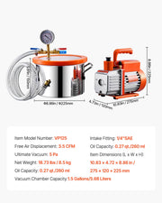 Load image into Gallery viewer, SucceBuy 1.5 / 3 / 5 Gallon Vacuum Chamber & 3.5CFM Single Stage Pump Kit with 4.92ft Hose for Degassing Resin Silicone Epoxies