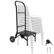 Charger l'image dans la visionneuse de galerie, SucceBuy 150LBS Folding Chair Rack Metal Chair Storage Cart with Rubber Wheels Push-Style Chair Holder for Stacking 10 Chairs