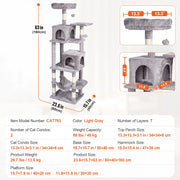 Bild in Galerie-Viewer laden, Amocart Cat Tree for Indoor Cats Cat Tower with Cat Condo Sisal Scratching Post HammockTop Perch Jumping Platforms Dark Grey