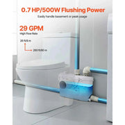 Load image into Gallery viewer, Amocart Macerator Pump 500W/700W/900W/1200W Waste Water Disposal Upflush Machine for Toilet, Basement, Shower, Laundry, Bathtub