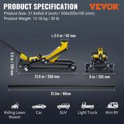 Load image into Gallery viewer, SucceBuy 2.5T Floor Hydraulic Jack Pneumatic Low Profile Floor Jack Heavy-Duty Steel Racing Floor Jack with Piston Lift Pump