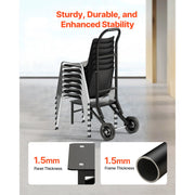 Bild in Galerie-Viewer laden, Amocart 150LBS Folding Chair Rack Metal Chair Storage Cart with Rubber Wheels Push-Style Chair Holder for Stacking 10 Chairs