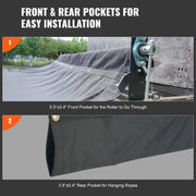 Charger l'image dans la visionneuse de galerie, Amocart 18oz Dump Truck Mesh Tarp PVC Coated Heavy Duty Cover with Reinforced Webbing for Manual or Electric Dump Truck Syste