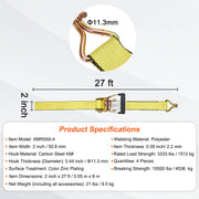 Load image into Gallery viewer, SucceBuy 4pcs 2/4/8M Ratchet Strap Tie Down Cargo Belt with Metal Buckle Tensioner Strong Lashing for Luggage Car Motorcycle - AMOCART