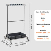 Load image into Gallery viewer, Amocart Garden Tool Organizer Yard Tool Tower Rack 10 Slots with Hook & Wheels Broom Storage for Garage Outdoor Organization