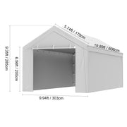 Bild in Galerie-Viewer laden, SucceBuy Carport Replacement Canopy Cover Garage Top Tent Shelter Tarp Heavy-Duty Waterproof & UV Protected with Ball Bungees